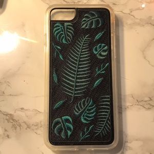 Embroidered palm clear phone case